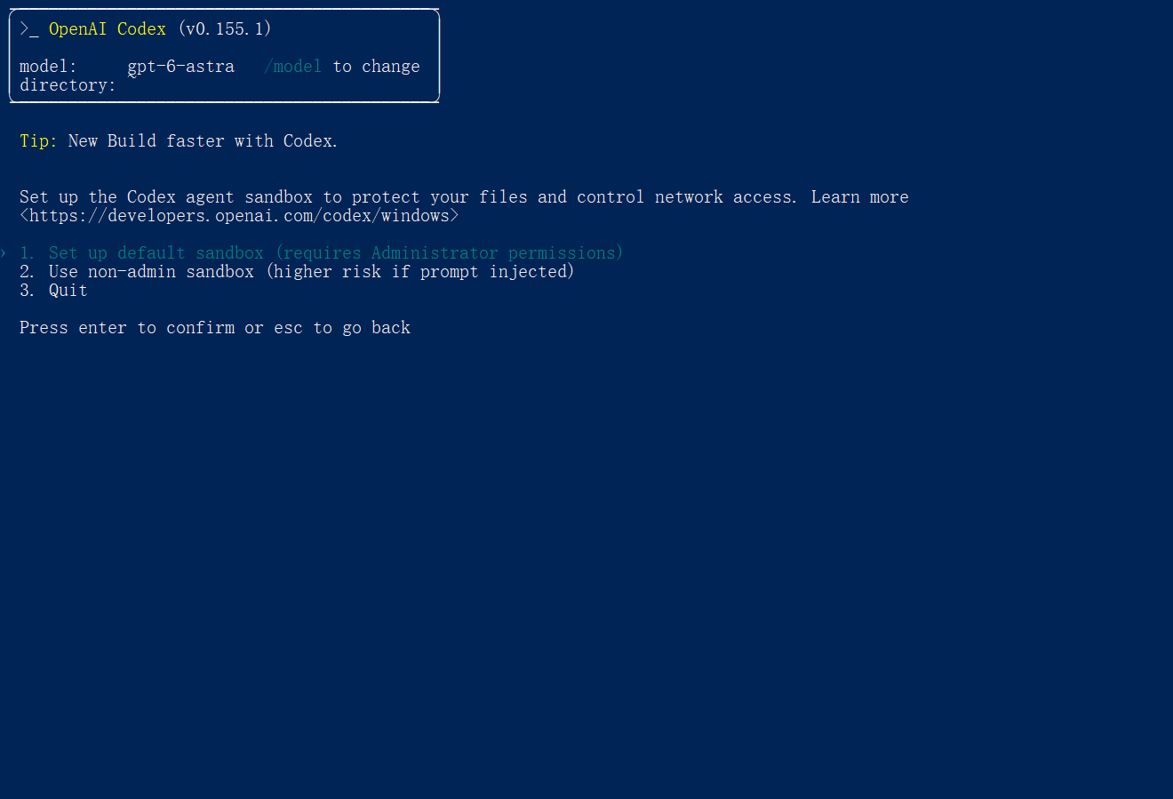 Configuração de permissões do Codex no Windows